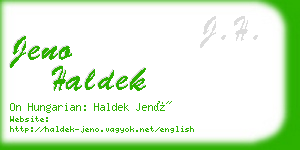 jeno haldek business card